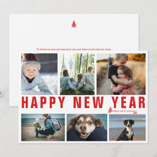 Happy New Year Photo Collage Holiday Card