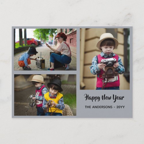 Happy New Year _ PHOTO COLLAGE _ Personalized 2018 Holiday Postcard