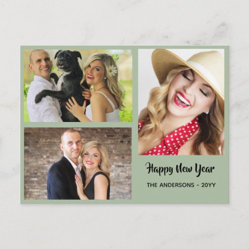 Happy New Year _ PHOTO COLLAGE _ Personalized 2 Holiday Postcard