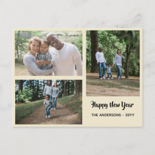 Happy New Year - PHOTO COLLAGE - Personalized Holiday Postcard