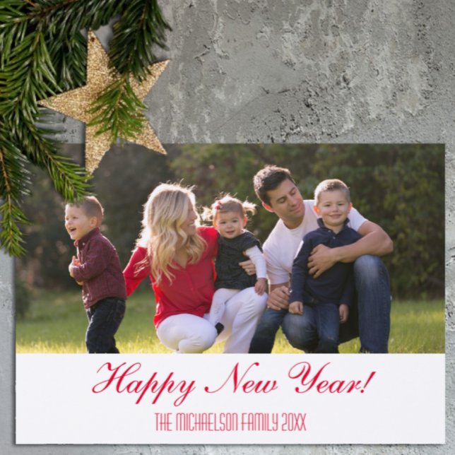 Happy New Year Photo Letterpress Photo Cards (Creator Uploaded)