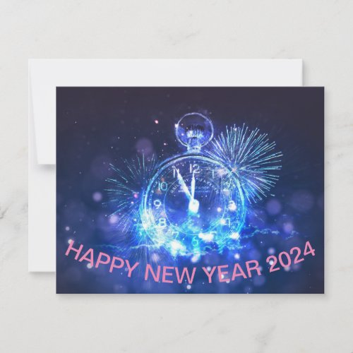 Happy New Year postcard gift 2024