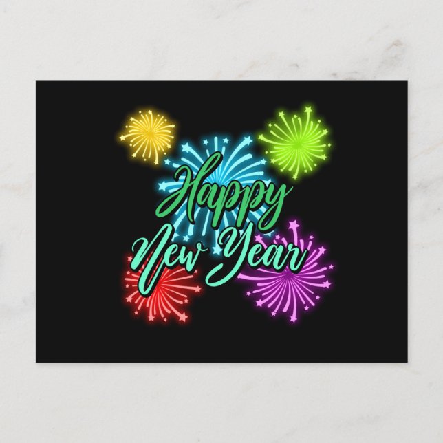 Happy New Year Postkarte Postcard (Front)
