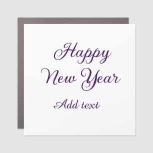 Happy new year purple calligraphy simple minimal car magnet