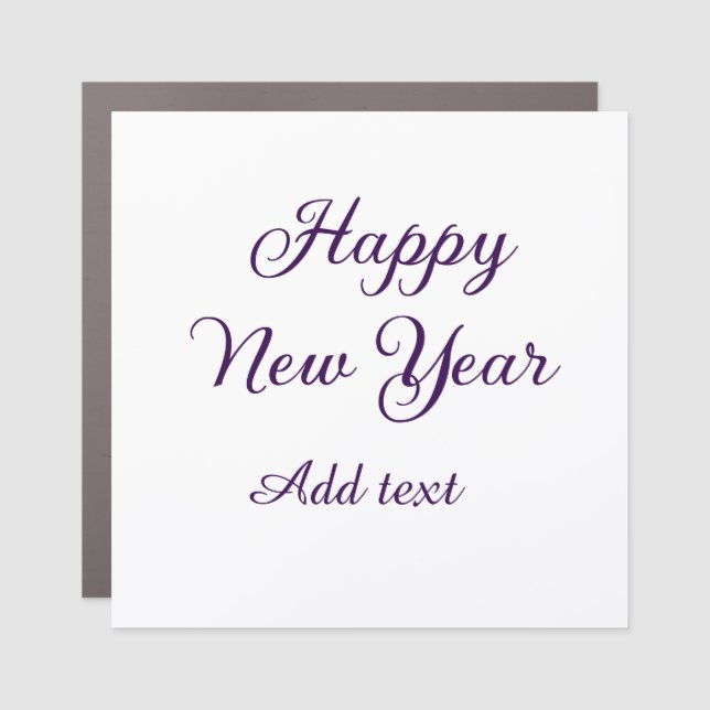Happy new year purple calligraphy simple minimal  car magnet (Front)