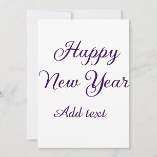 Happy new year purple calligraphy simple minimal  holiday card