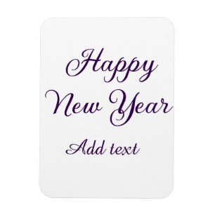 Happy new year purple calligraphy simple minimal magnet