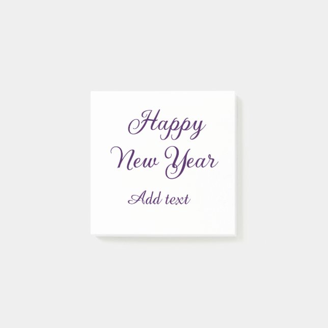 Happy new year purple calligraphy simple minimal  post-it notes (Front)