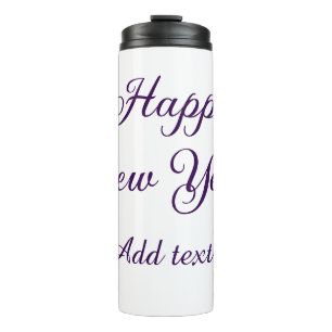Happy new year purple calligraphy simple minimal thermal tumbler
