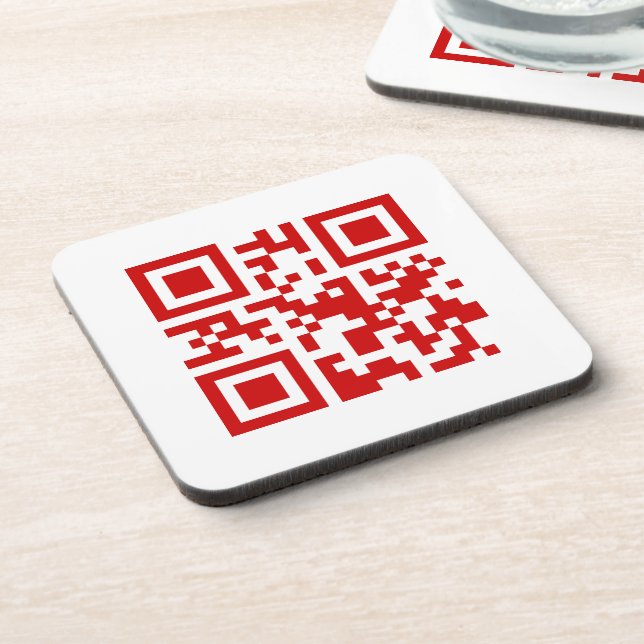 Happy New Year! -- QR Code Beverage Coaster (Left Side)