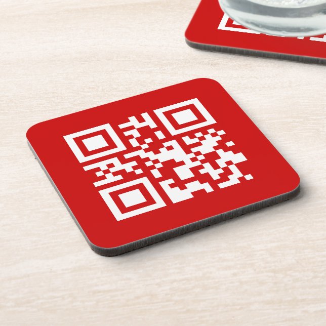 Happy New Year! -- QR Code Beverage Coaster (Left Side)