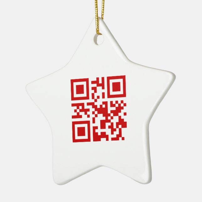 Happy New Year! -- QR Code Ceramic Ornament (Left)