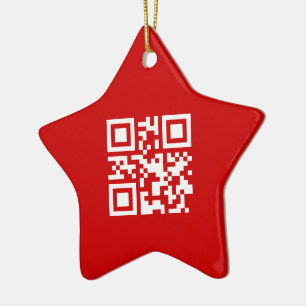 Happy New Year! -- QR Code Ceramic Ornament