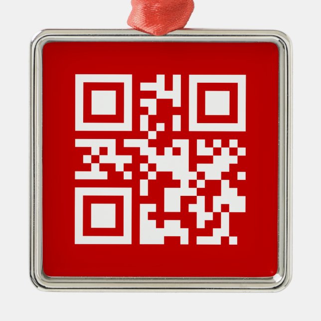 Happy New Year! -- QR Code Metal Ornament (Front)
