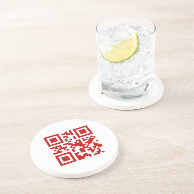 Happy New Year! -- QR Code Sandstone Coaster (Side)