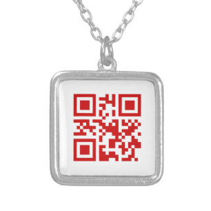Happy New Year! -- QR Code Silver Plated Necklace
