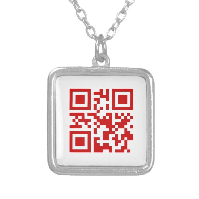 Happy New Year! -- QR Code Silver Plated Necklace (Front)