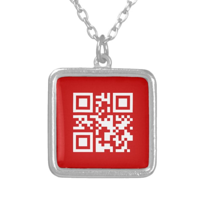 Happy New Year! -- QR Code Silver Plated Necklace (Front)