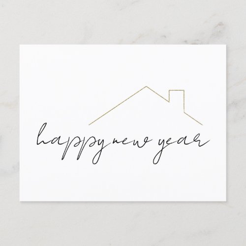 Happy New Year Real Estate Postcard