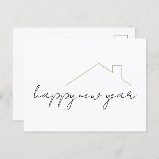 Happy New Year Real Estate Postcard | Zazzle