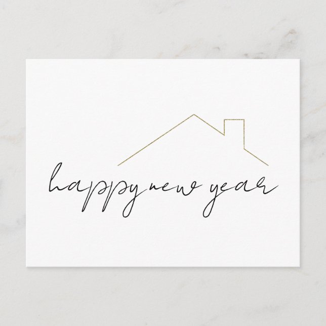 Happy New Year Real Estate Postcard (Front)