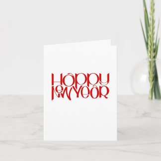 Happy New Year red Note Card