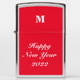 Monogram Initials Name Red White Bright Colorful Zippo Lighter