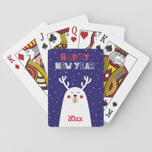 Happy New YearReindeer DesignPlaying Cards