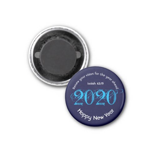 Happy New Year RENEW VISION 2020 Stylish BLUE Magnet