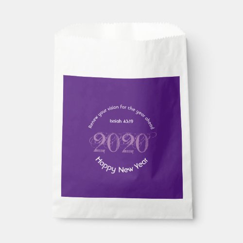 Happy New Year RENEW VISION 2020 Stylish PURPLE Favor Bag