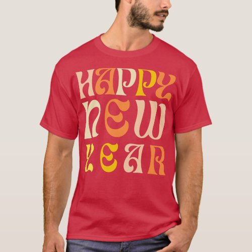 Happy New Year Retro design T_Shirt