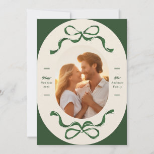 Happy New Year RIBBONS 2027 Photo Holiday Card