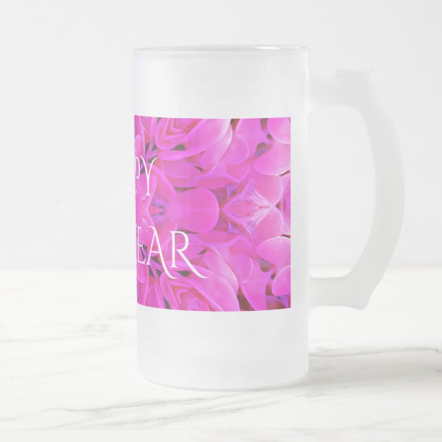 Happy New Year Ringer Frosted Glass Frosted Glass Beer Mug (Right)