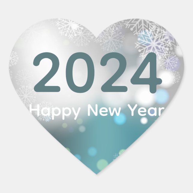 happy new year round Sticker snowflakes (Front)