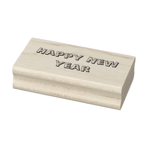 Happy New Year Rubber Stamp