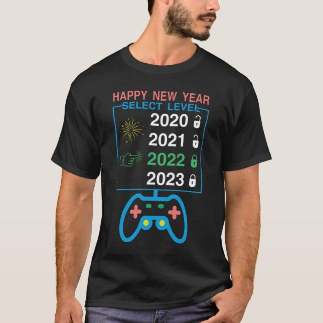 Happy New Year Select Level 2022 Gamers T-Shirt (Front)
