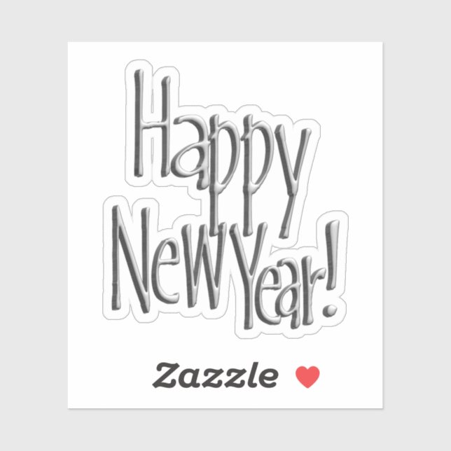 Happy New Year Silver Sticker (Sheet)
