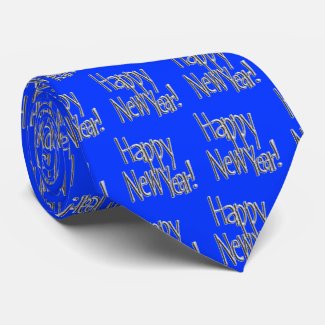 Happy New Year - Silver Text (Add Your Colors) Neck Tie