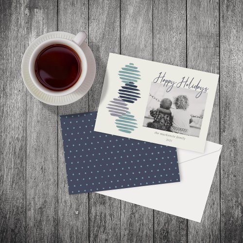 Happy New Year Simple Photo Ornaments Holiday Card