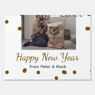 Happy new year Single father add photo name brown Sign