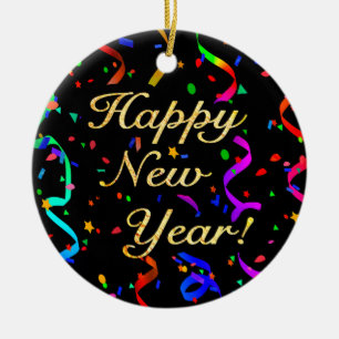 "Happy New Year!" (single-sided) ornament