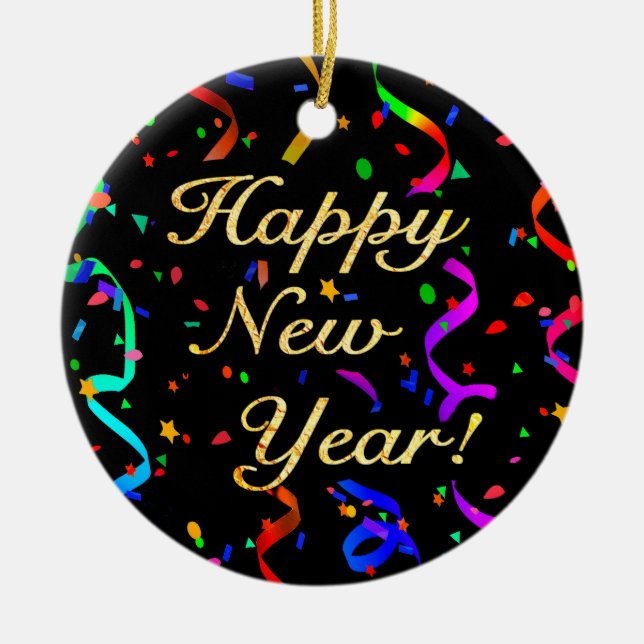 "Happy New Year!" (single-sided) ornament (Front)