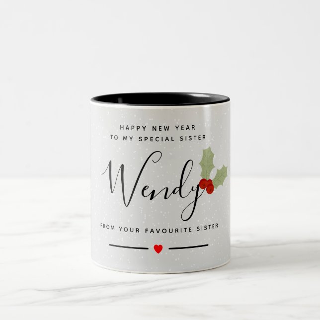 Happy New YEAR sister Two-Tone Coffee Mug (Center)