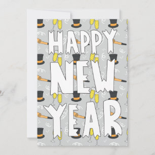 Happy New Year Sketchy Invitation