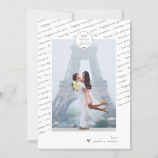 Happy New Year Slanted Script Holiday Photo Card