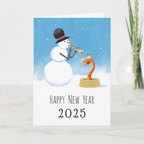 Happy New Year Snake Chinese Lunar Zodiac 2025 Card