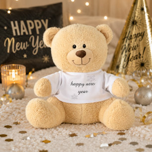 Happy New Year Snowflake Teddy Bear