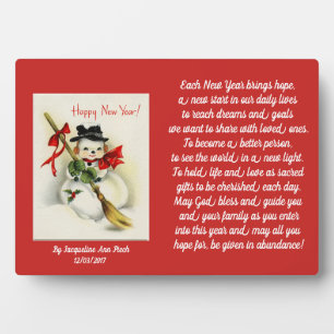 Happy New Year Snowman Plaque