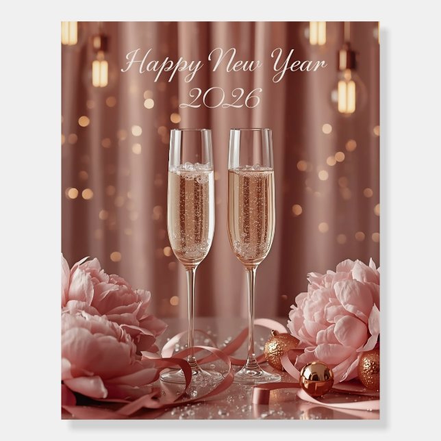 happy new year soft champagne poster (Back)