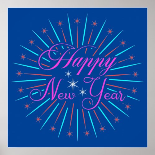 Happy New Year Sparkles Poster